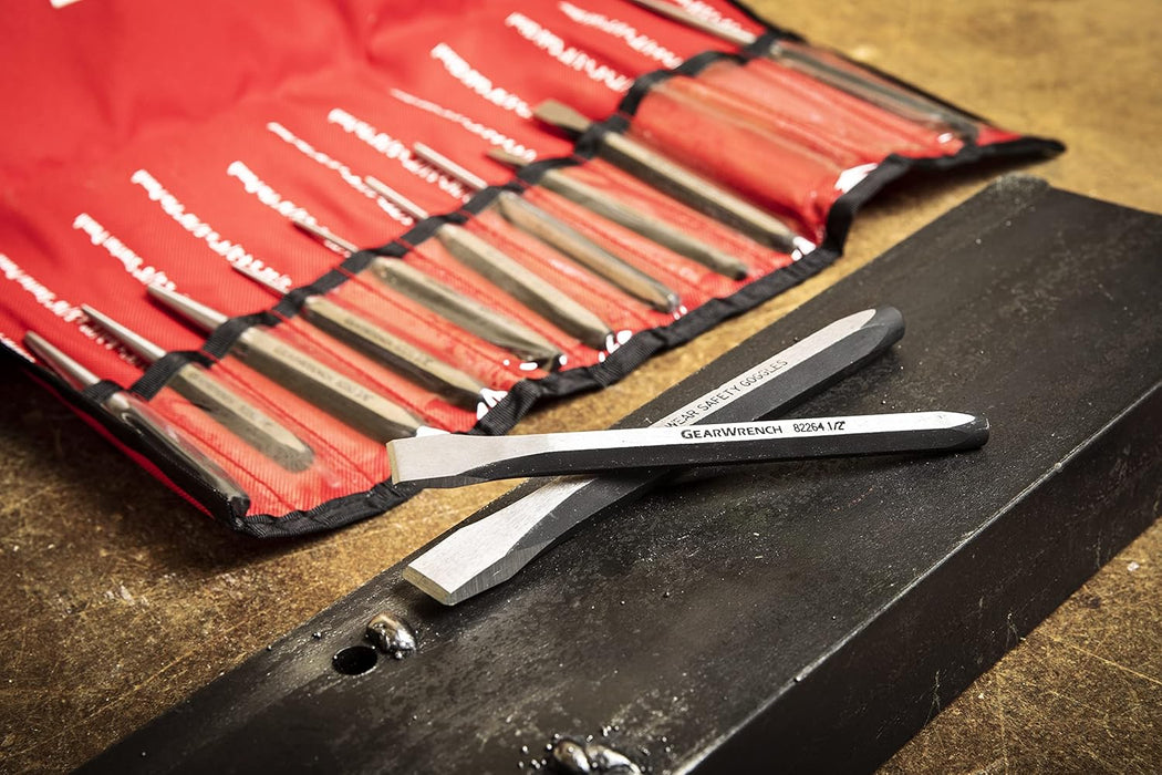 GEARWRENCH 12 Piece Punch and Chisel Chrome Set | 82305