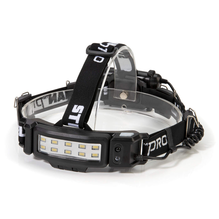 Steelman 79052 Pro Slim Profile LED Motion-Sensing Headlamp with Rear Safety Flasher, 3 Brightness Settings, 20m Beam, Water-Resistant, 3 AA Batteries LED with Rear Flasher