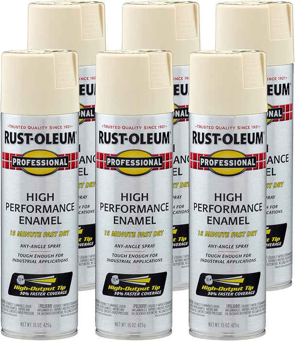 Rust-Oleum 7570838 Professional High Performance Enamel Spray Paint, 15 Oz, Gloss Almond (Pack of 6)