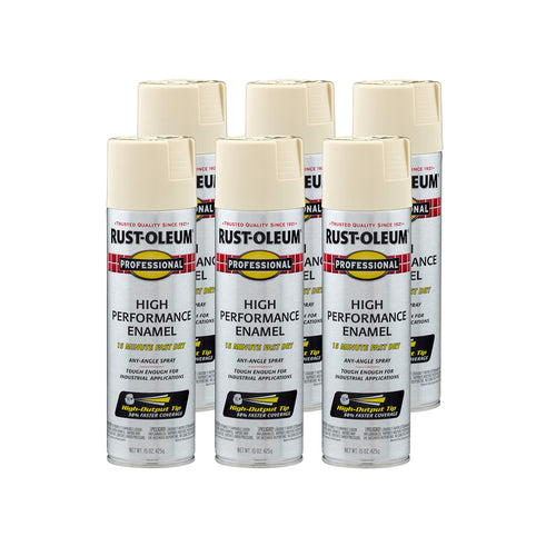 Rust-Oleum 7570838 Professional High Performance Enamel Spray Paint, 15 Oz, Gloss Almond (Pack of 6)