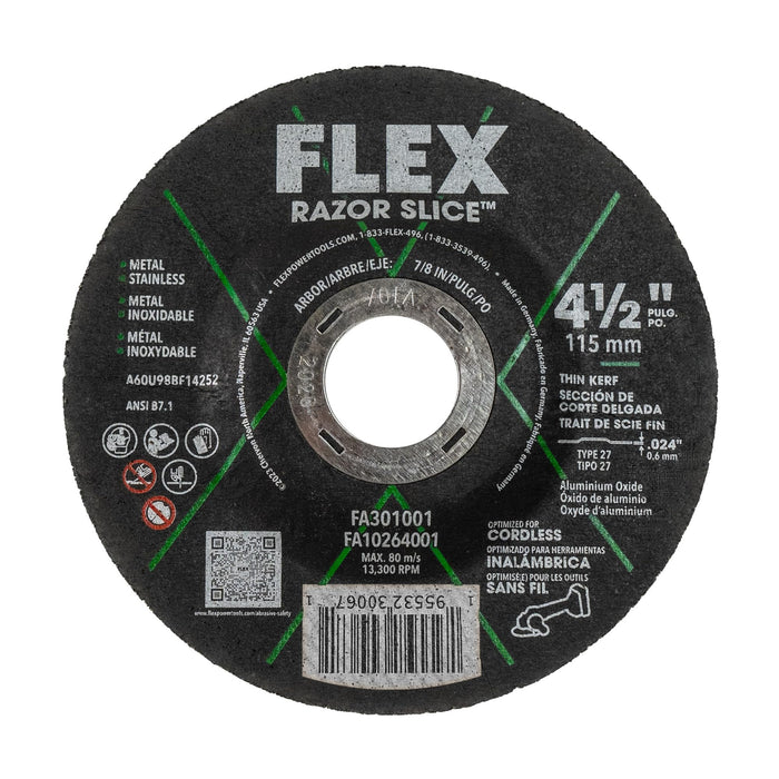 FLEX FA301001-10 4-1/2-inch Razor Slice Cut-Off Disc, Type 27 (Pack of 10)
