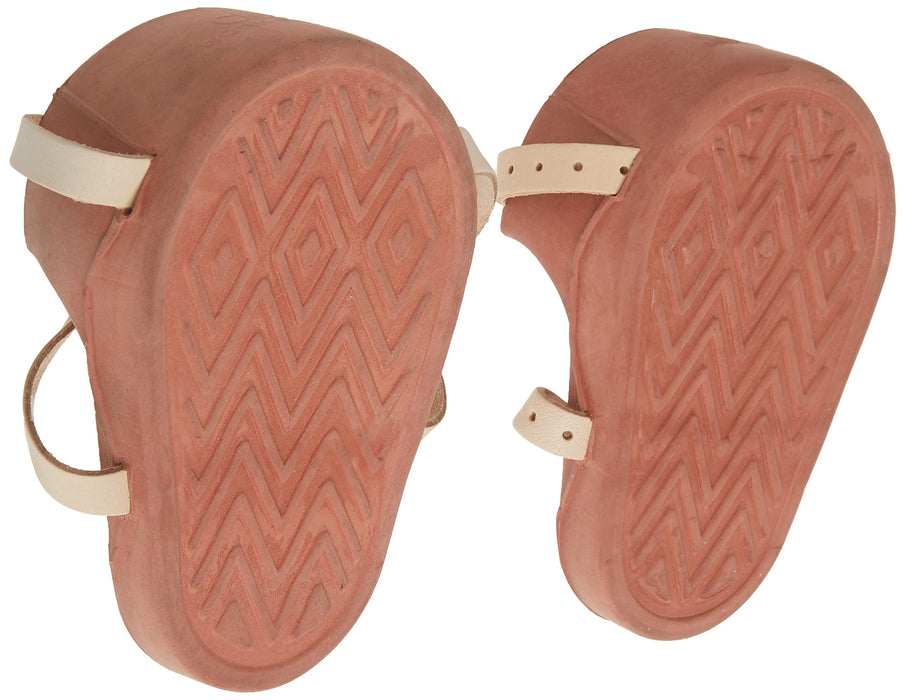 Custom Leathercraft 318 CLC Professional Heavy-Duty Molded Rubber Kneepads, Brown, Double Adjustable Leather Straps