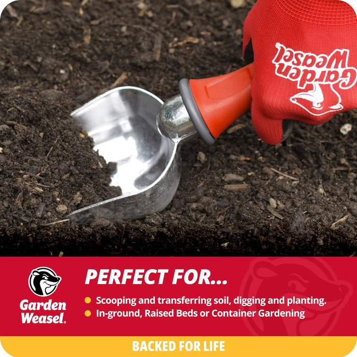 Garden Weasel Potting Scoop - Oversized | Dig and Transport | Planting and Gardening Hand Digging Tools, Heavy Duty Soil Scoop, Mini Gardening Shovel