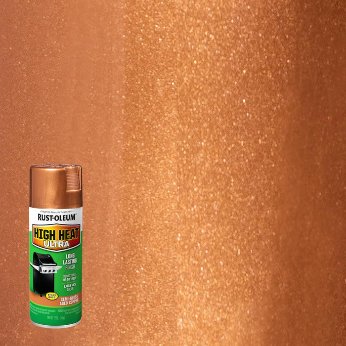 Rust-Oleum 241232 High Heat Ultra Spray Paint, 12 oz, Aged Copper (Pack of 6)