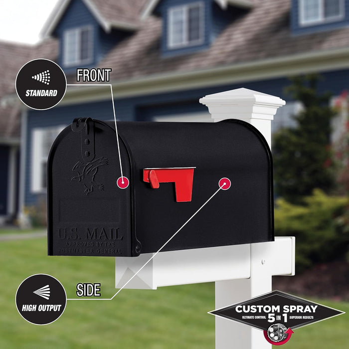 Rust-Oleum 376869 Stops Rust Custom Spray 5-in-1 Spray Paint, 12 oz, Satin Black (Pack of 1)