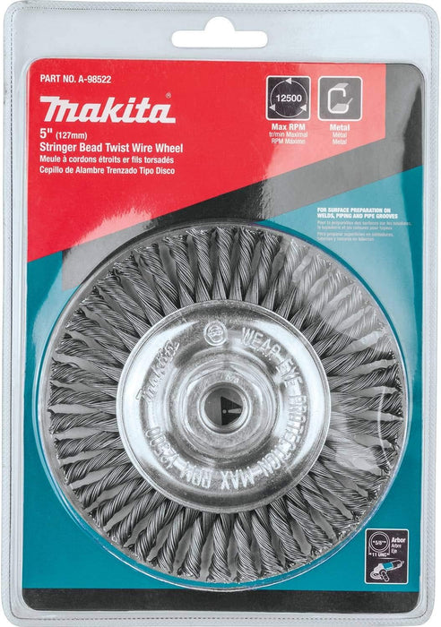 Makita (A-98522) 5" Stringer Bead Twist Wire Wheel, 5/8"-11