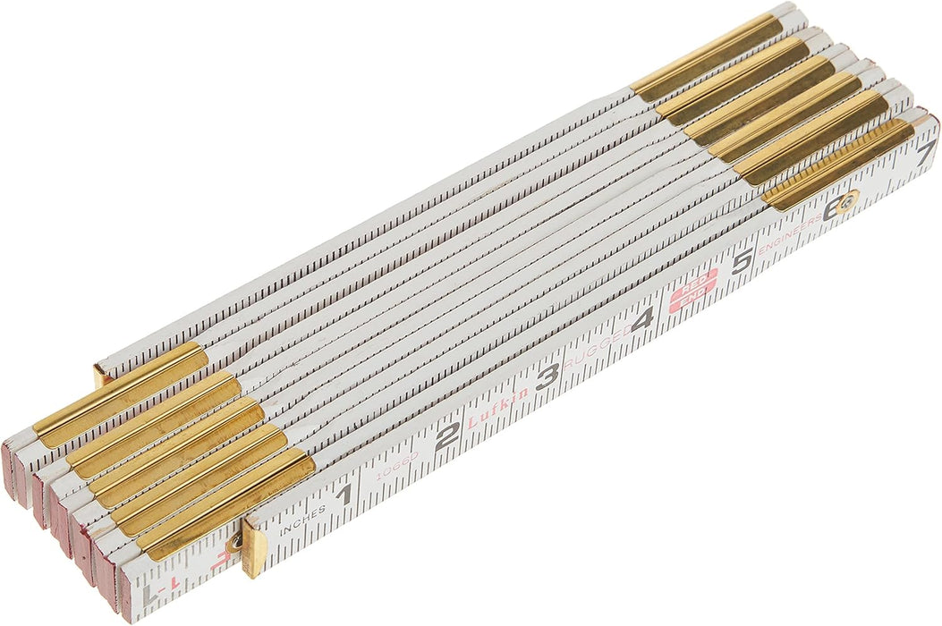 Crescent Lufkin 5/8" X 6' Red End Engineer's Scale Wood Rule - 1066DN, White