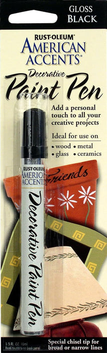 Rust-Oleum 215123 American Accents Satin Decorative Paint Pen, Black, 1/3-Ounce (Pack of 1)