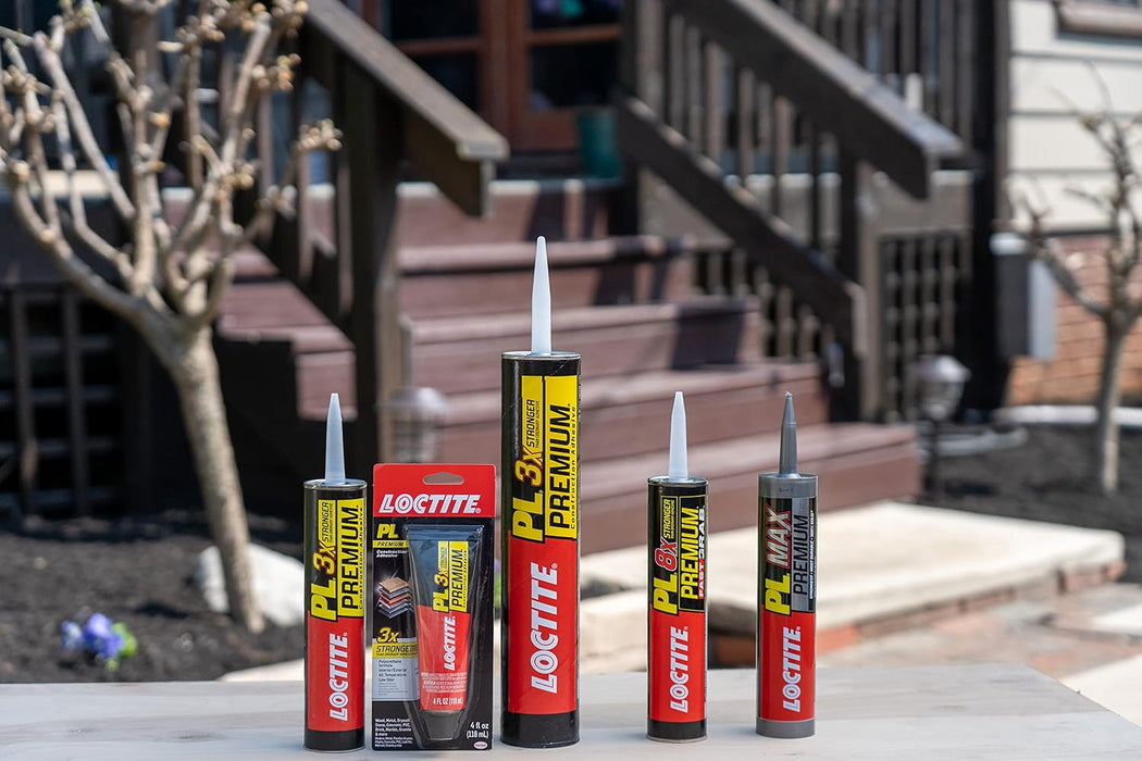 Loctite PL Premium Polyurethane Construction Adhesive, 4 fl oz Squeeze Tube - Versatile Construction Glue for Wood, Concrete, Stone, Metal & More (Pack of 1)