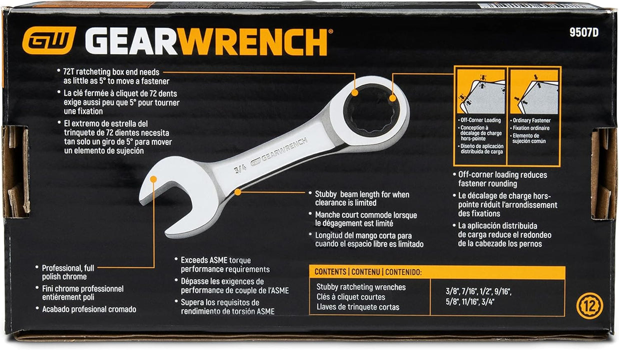 GEARWRENCH (89119) 10 Pc. Ratcheting Crowfoot Wrench Set, Metric