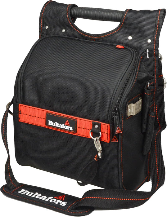 Hultafors Work Gear HT5609 Zippered Professional Electrician's Tool Pouch, Zippered Tool Pouch, Ergonomic Rubber Handle, Padded Shoulder Strap