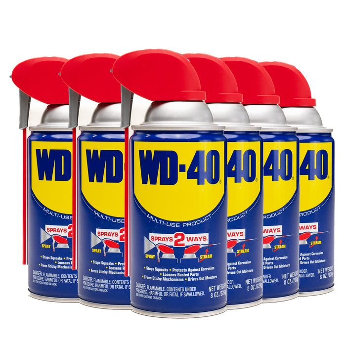 WD-40 490027 Multi-Use Product with Smart Straw, Sprays 2 Ways, 8 oz (Pack of 6)