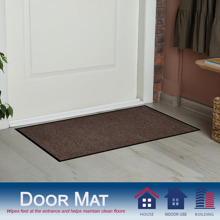 Durable Corporation - 654S48 Wipe-N-Walk Vinyl Backed Indoor Carpet Entrance Mat, 4' x 8', Brown (Rectangular)