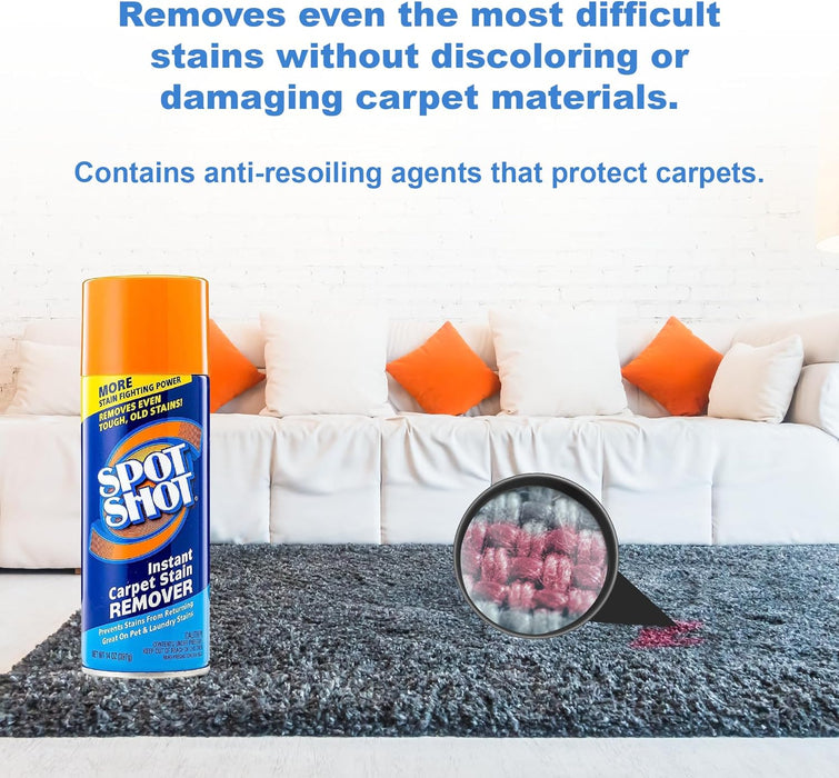 Spot Shot Instant Carpet Stain Remover Aerosol 14 oz can (Pack of 2)