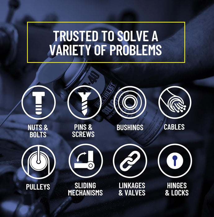 WD-40 Specialist Silicone Lubricant with Smart Straw, Sprays 2 Ways, 11 oz (Pack of 6)