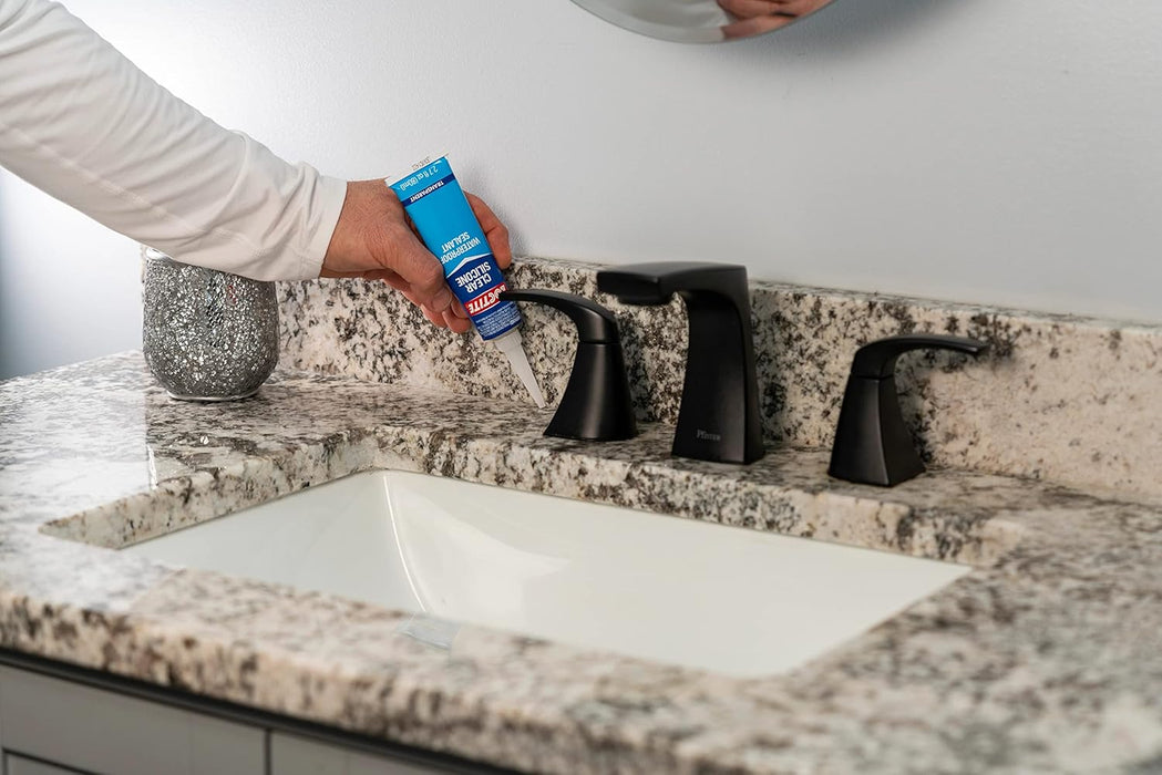 Loctite Silicone Sealant, Clear, 2.7 fl oz Tube, 100% Waterproof Sealant for Glass, Ceramic, Wood, Plastic & More (Pack of 6)