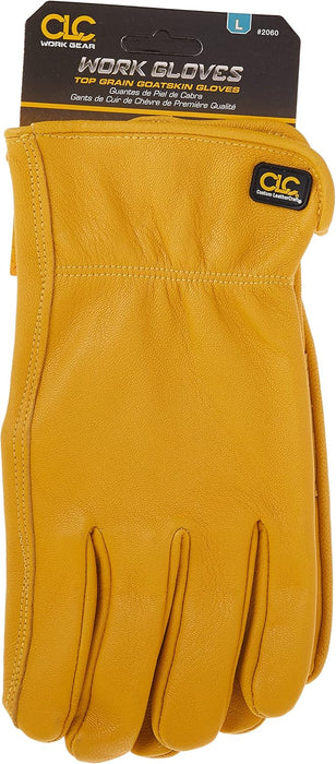 Custom Leathercraft 2060L Top Grain Goatskin Work Gloves, Large, Gold (Pack of 1)