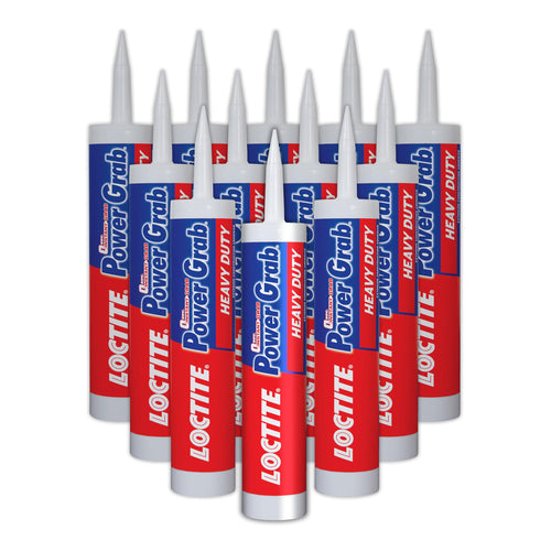 Loctite 2032666 Power Grab Express Heavy Duty Construction Adhesive, 9 fl oz Cartridge, Versatile Construction Glue for Cement, Tile, Wall & More (Pack of 12)