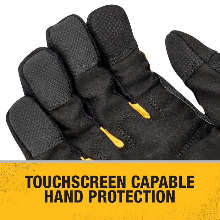 DEWALT DPG749 Unisex 40g Thinsulate Lined Cold Weather Glove with Padded Palm, Knuckle Gards and Touchscreen, Yellow/Black, Large