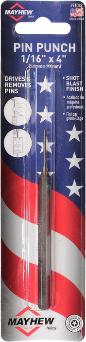 Mayhew Select 71032 1/16-by-4-Inch Carded Pin Punch