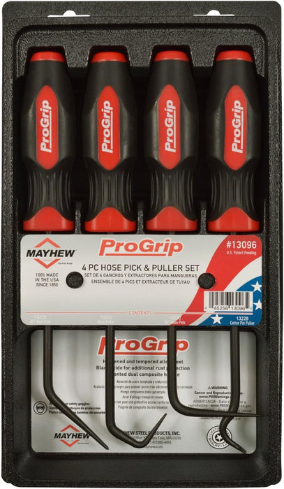 Mayhew Tools 13096 ProGrip 4-Piece Hose Pick Set, Black Oxide Finish