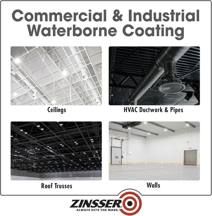 Zinsser 293233 Dryfall Commercial & Industrial Waterborne Coating, 5 Gallon, Flat Black