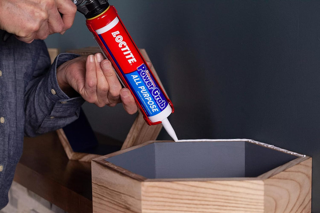 Loctite Power Grab Express All Purpose Construction Adhesive, 9 fl oz Cartridge, 1 Pack - Versatile Construction Glue for Cement, Tile, Wall & More