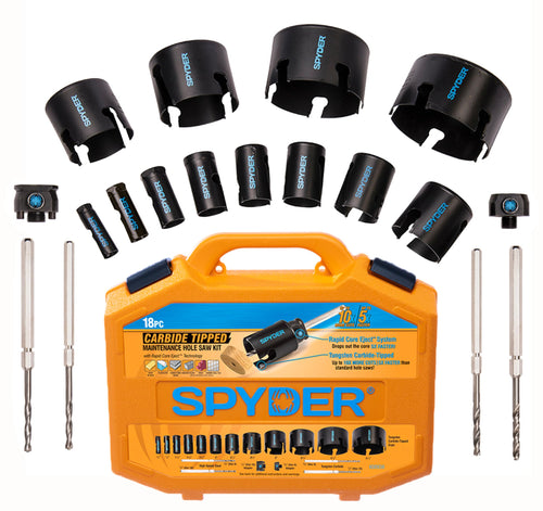 Spyder Tungsten Carbide Tipped Rapid Core Eject Maintenance Hole Saw Kit, 18-Piece