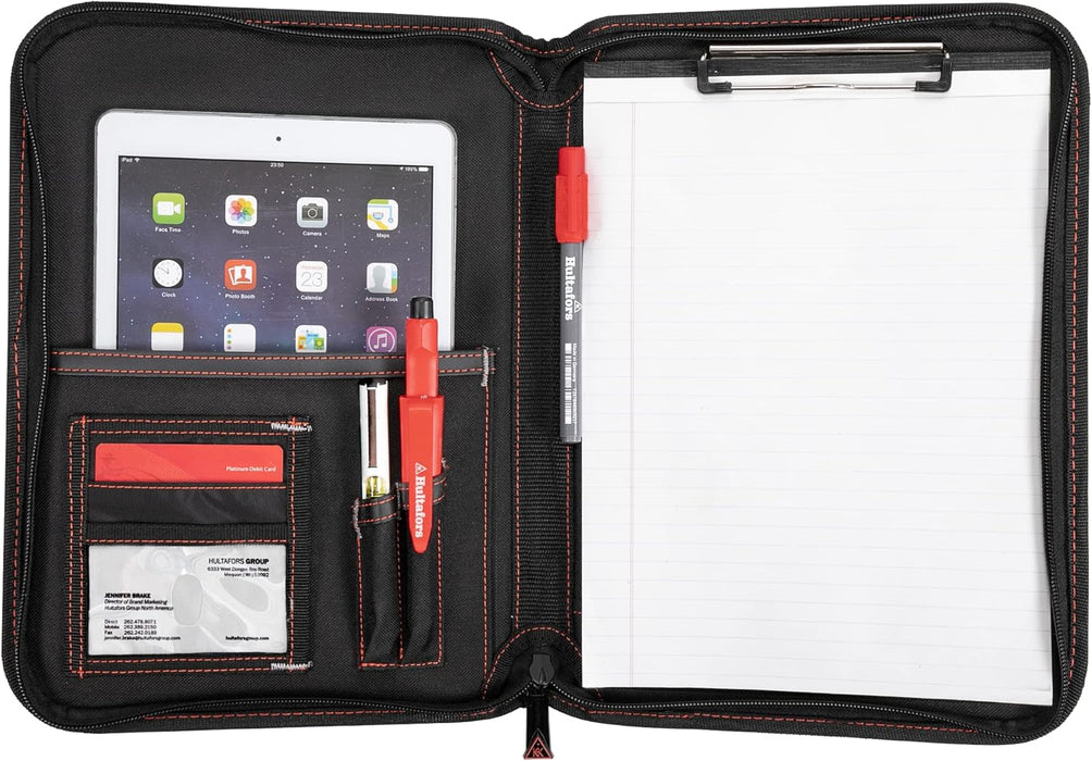 Hultafors Work Gear HT5140 Contractor's Business Portfolio, Full Zipper Closure, Writing Pad Included