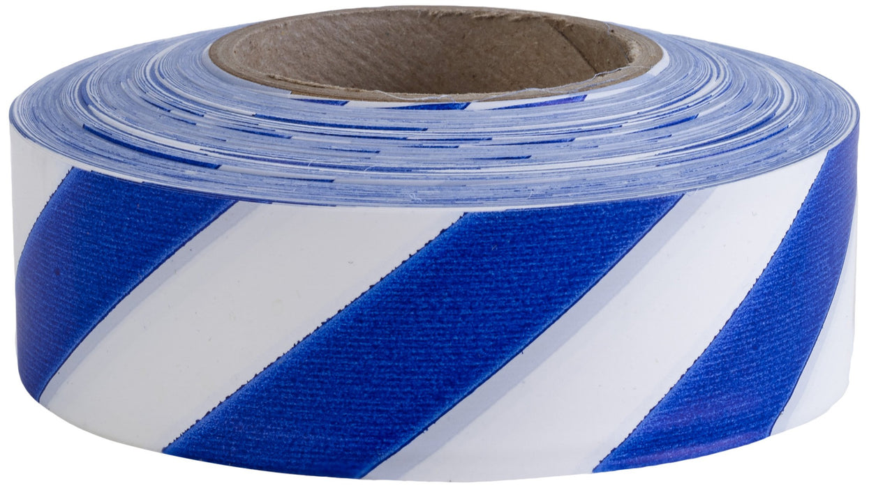 Mutual Industries 16002-225-1875 Flagging tape Ultra Standard, 1-3/16" x 100 YDS, Blue and White Stripe (Pack of 12)