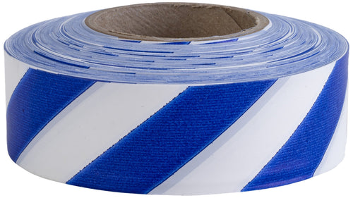 Mutual Industries 16002-225-1875 Flagging tape Ultra Standard, 1-3/16" x 100 YDS, Blue and White Stripe (Pack of 12)