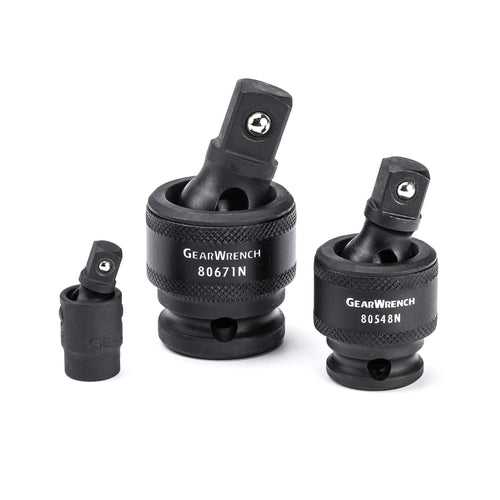 GEARWRENCH 84969A-07 3 PC. 1/4", 3/8", 1/2" Drive Impact Universal-Joint Set