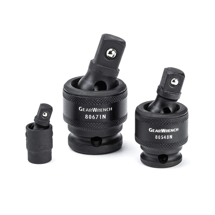GEARWRENCH 84969A-07 3 PC. 1/4", 3/8", 1/2" Drive Impact Universal-Joint Set