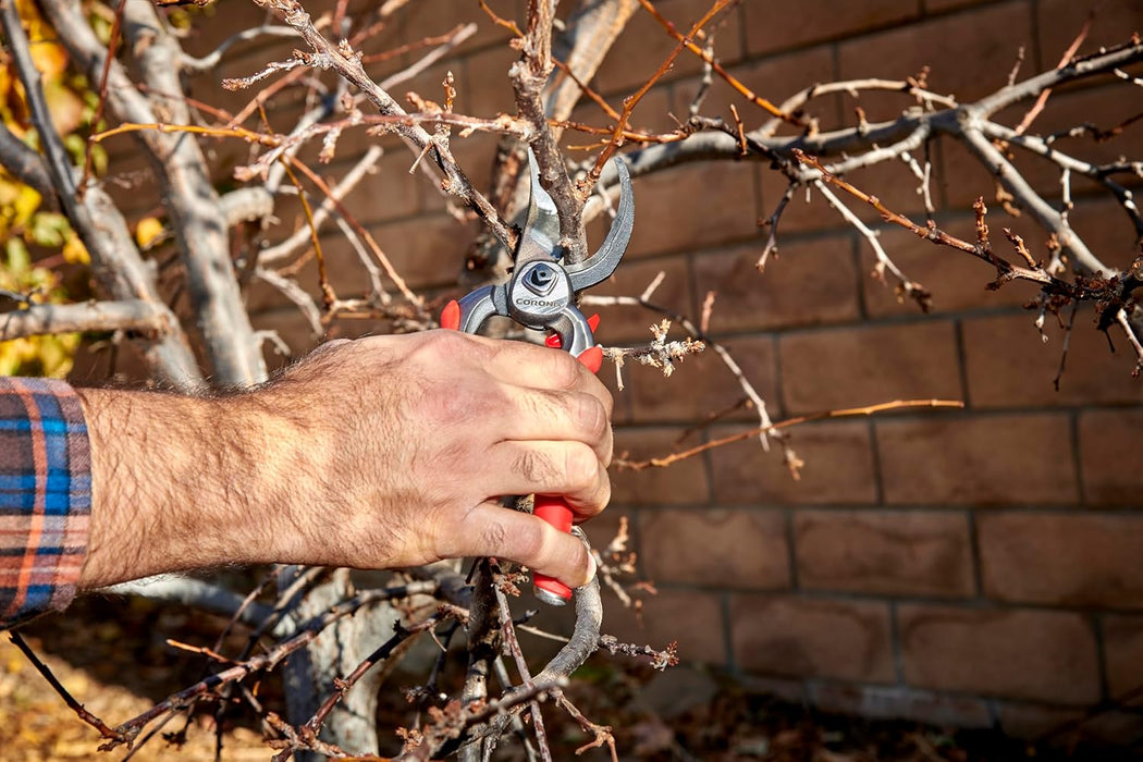 Corona BP 7100D Forged Steel DualCUT Bypass Hand Pruner - 1 inch Cut Capacity Stem and Branch Garden Shears, Red 1 in Bypass Hand Pruner