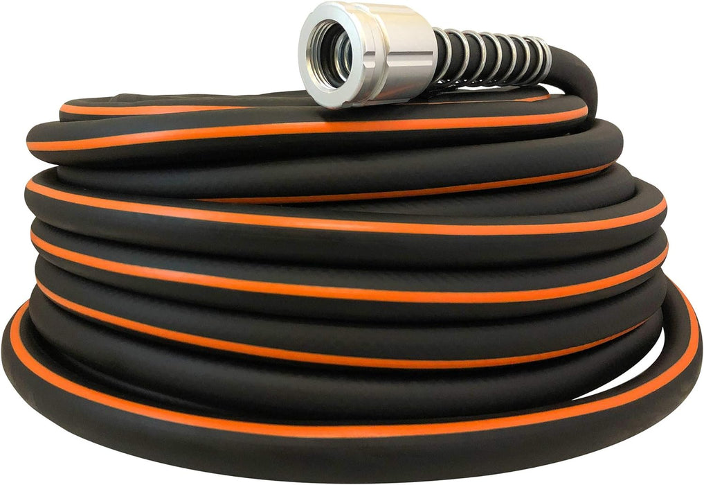 Flexon Flextreme Pro 5/8" x 50ft Performance Rubber Garden Hose – Heavy-Duty, Kink-Resistant, All-Weather Flexibility, Industrial-Grade Couplings, Durable Outdoor Watering Hose for Lawn & Garden 50 ft.