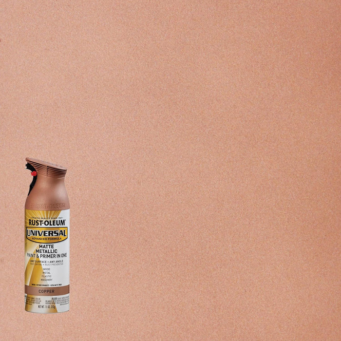 Rust-Oleum 365352 Universal All Surface Metallic Spray Paint, 11 oz, Matte Copper (Pack of 6)