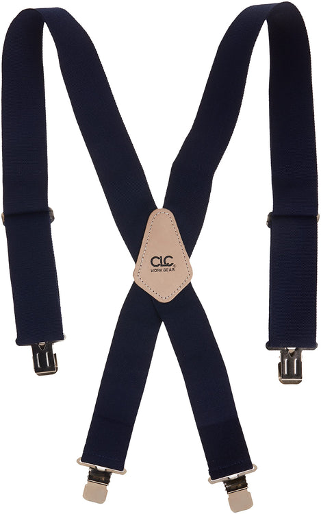 Custom Leathercraft 110BLU Heavy-Duty Work Suspenders, Elastic Straps, One Size, Blue