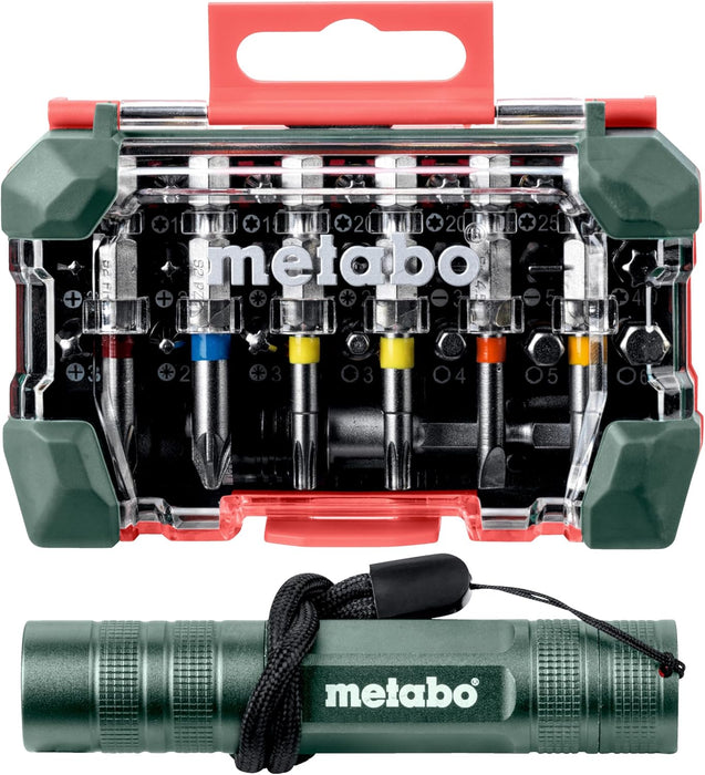 Metabo - Bit Box, 29Piece + Mini Flash Light (626721000), Other Cordless Accessories