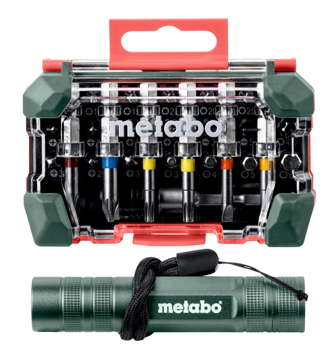 Metabo - Bit Box, 29Piece + Mini Flash Light (626721000), Other Cordless Accessories