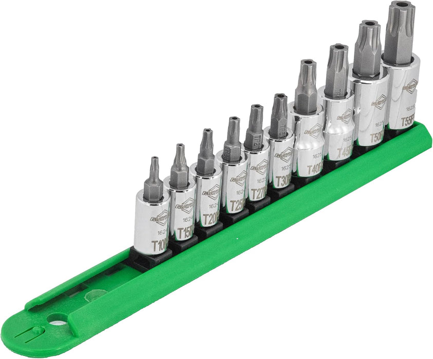 Mayhew Tools 16016 Tamper-proof Torx Plus Socket Bit Set, Chrome Plated, 10-Piece Polished Chrome