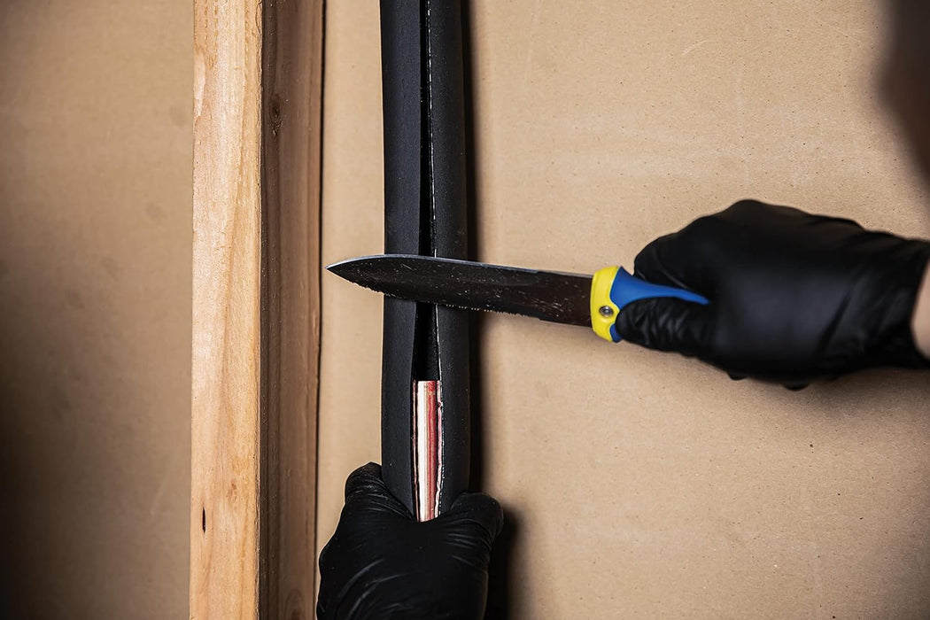 Estwing 42454 5.5-inch Fixed Blade Double-Edged Duct Knife, Serrated Edge, Steel Pommel Cap, Cuts and Forms Mineral Wool Insulation, Duct Board, and Flexible Ducting