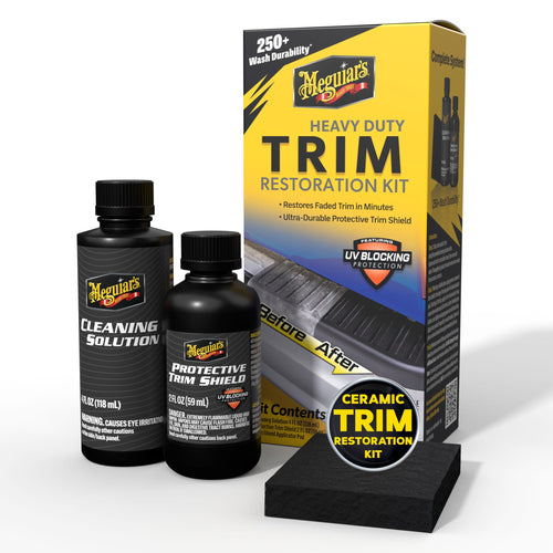 Meguiar's G250100 Heavy Duty Trim Restoration Kit - Includes a Cleaning Solution to Deep Clean Plastic and Trim and Protective Trim Shield That Delivers Ultra-Durable Protection with UV Blocking Protection