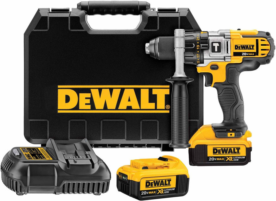 DEWALT 20V MAX Lithium Ion Premium 3-Speed Hammer Drill Kit (4.0 Ah)