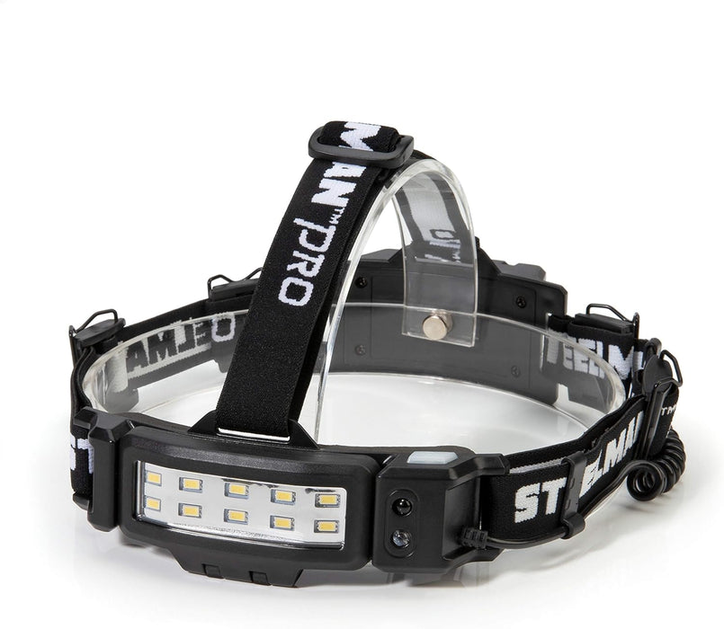 Steelman 78834 Slim Profile Rechargeable LED Motion-Activated Headlamp, 250-Lumen, 3 Brightness Settings, 20-Meter Range, Water-Resistant 250-Lumen LED Motion