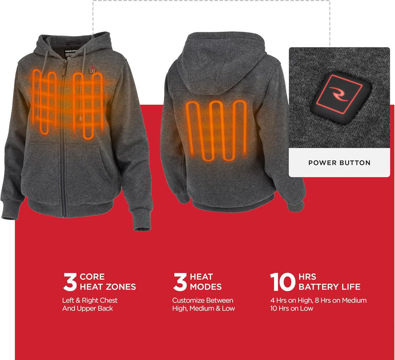 Radians (RHG-H301HG-XS) Women's Heated Apparel - Jackets, Heather Gray, X-Small