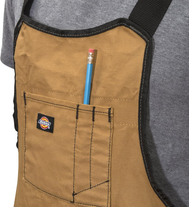 Dickies 57027 16-Pocket Workshop Bib Apron, Durable Canvas Construction, Reinforced Edges, Adjustable Belt, Grey/Tan