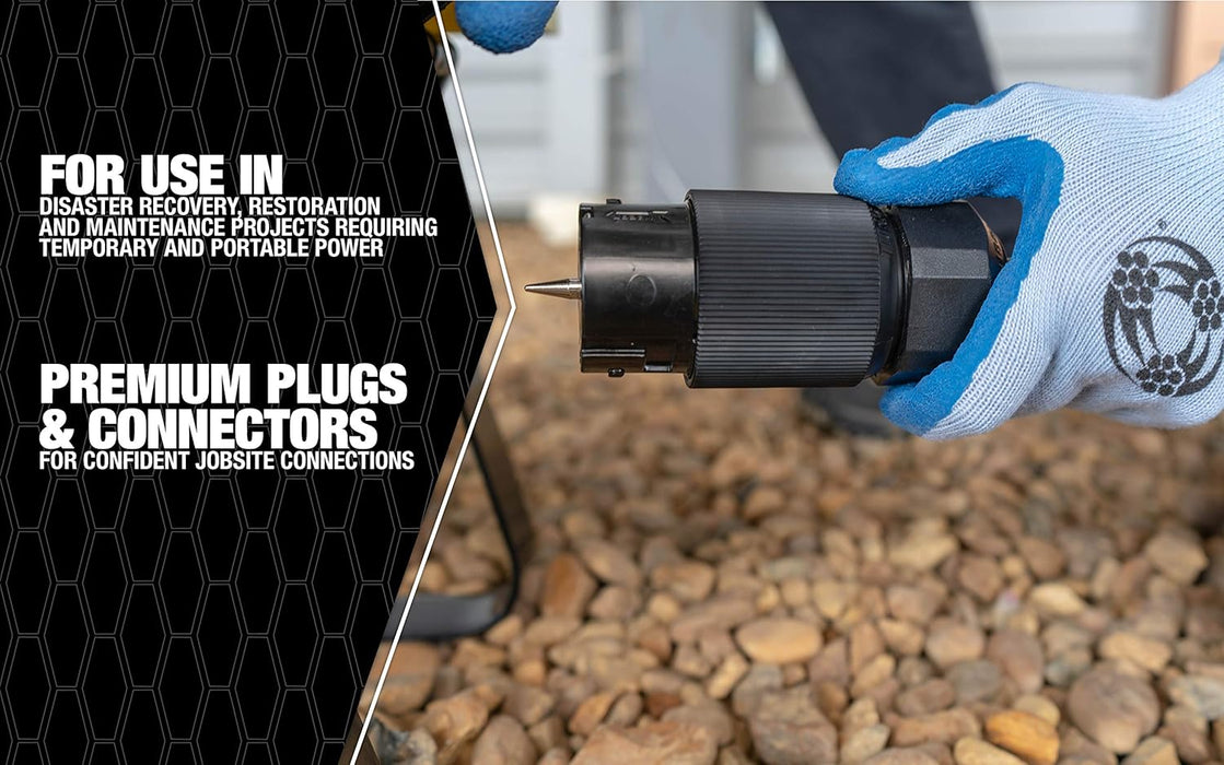 Southwire Extra Duty Outdoor Extension Cord, 50Ft, 8 Gauge, 50 AMP, Twist-to-Lock, Generator Cord, SEOW, Black, 19180008