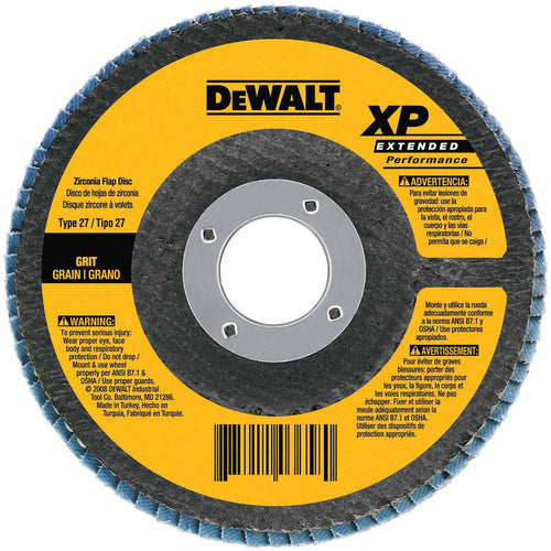 DEWALT DW8354 4-1/2-Inch by 7/8-Inch 120g Type 27 High Performance Flap Disc
