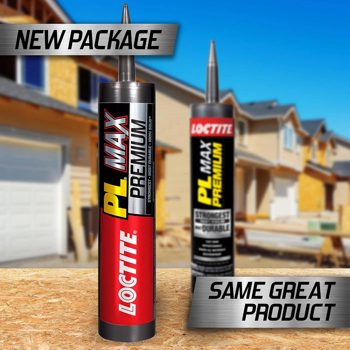 Loctite PL Premium Max Construction Adhesive, 9 fl oz Cartridge, Versatile Construction Glue for Wood, Concrete, Stone & More (Pack of 1)