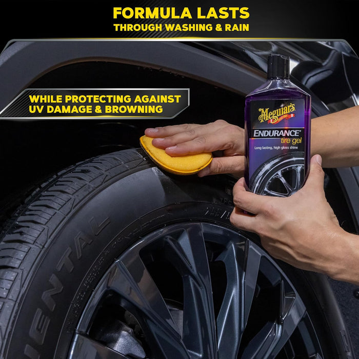 Meguiar's G7516 Endurance Tire Gel, Premium Tire Gel for a Lasting Glossy Shine - 16 Oz Bottle, PURPLE